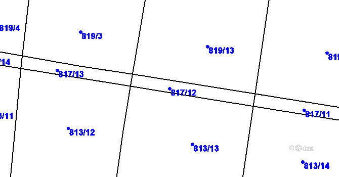 Parcela st. 817/12 v KÚ Opařany, Katastrální mapa