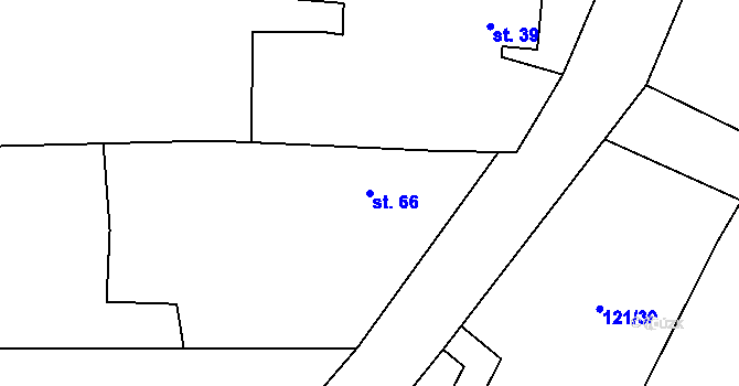 Parcela st. 66 v KÚ Podboří, Katastrální mapa