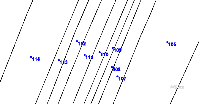 Parcela st. 110 v KÚ Podboří, Katastrální mapa