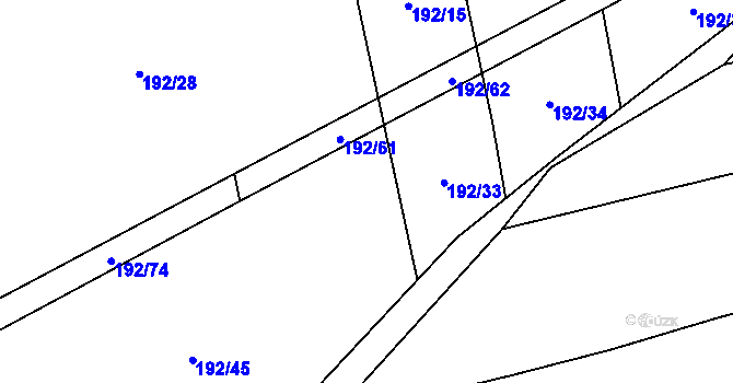 Parcela st. 192/31 v KÚ Podboří, Katastrální mapa