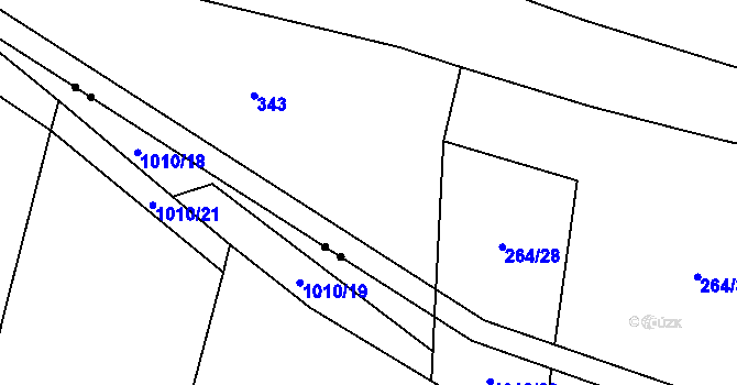 Parcela st. 264/27 v KÚ Podboří, Katastrální mapa