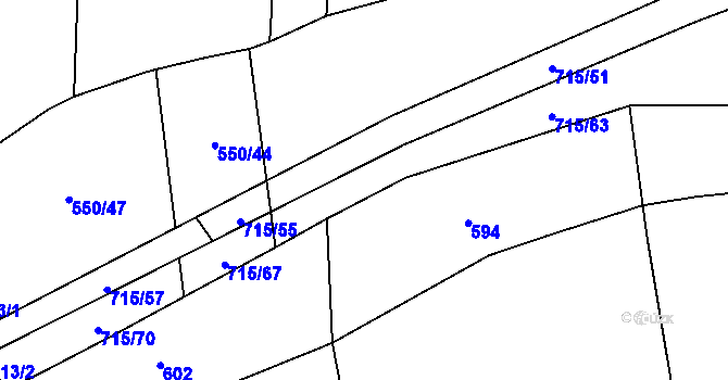 Parcela st. 715/66 v KÚ Podboří, Katastrální mapa