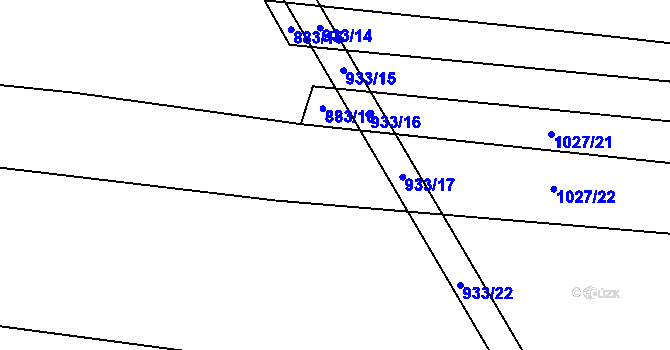 Parcela st. 883/19 v KÚ Podboří, Katastrální mapa