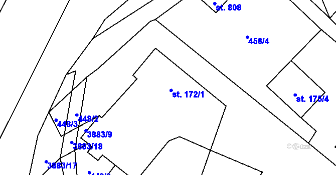 Parcela st. 172/1 v KÚ Opatov v Čechách, Katastrální mapa