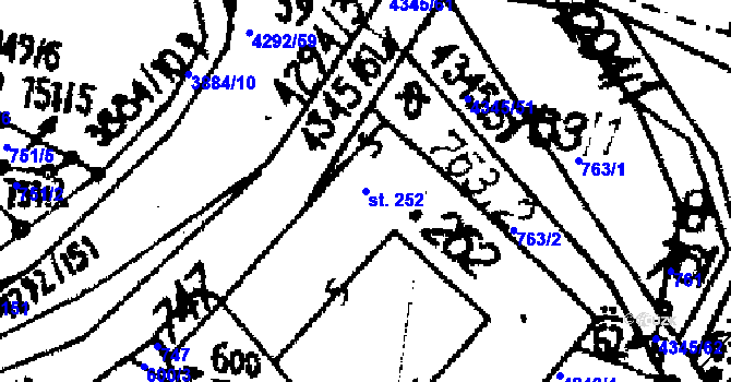 Parcela st. 252 v KÚ Opatov v Čechách, Katastrální mapa