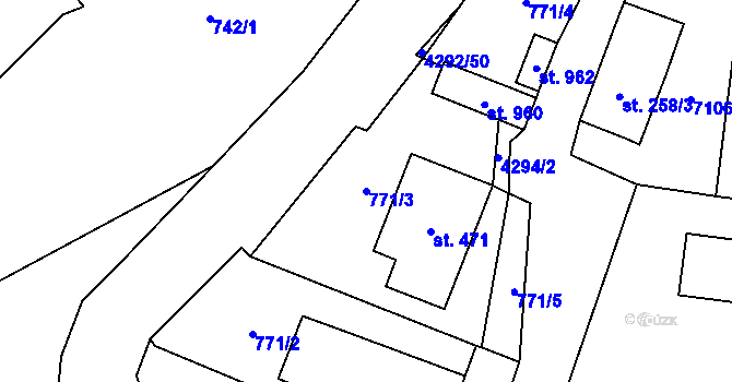 Parcela st. 771/3 v KÚ Opatov v Čechách, Katastrální mapa