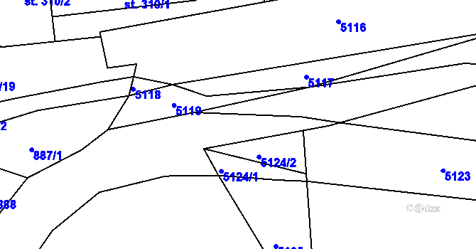 Parcela st. 4292/52 v KÚ Opatov v Čechách, Katastrální mapa