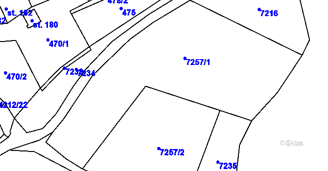 Parcela st. 7257 v KÚ Opatov v Čechách, Katastrální mapa