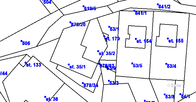 Parcela st. 35/2 v KÚ Opatov u Jihlavy, Katastrální mapa