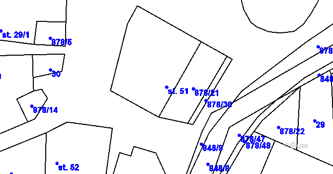 Parcela st. 51 v KÚ Opatov u Jihlavy, Katastrální mapa