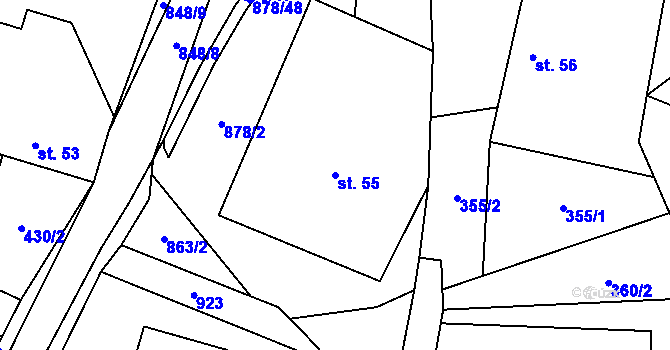 Parcela st. 55 v KÚ Opatov u Jihlavy, Katastrální mapa