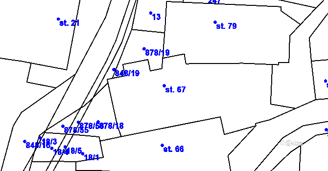 Parcela st. 67 v KÚ Opatov u Jihlavy, Katastrální mapa