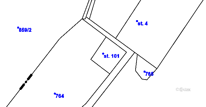 Parcela st. 101 v KÚ Opatov u Jihlavy, Katastrální mapa