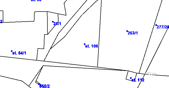Parcela st. 106 v KÚ Opatov u Jihlavy, Katastrální mapa