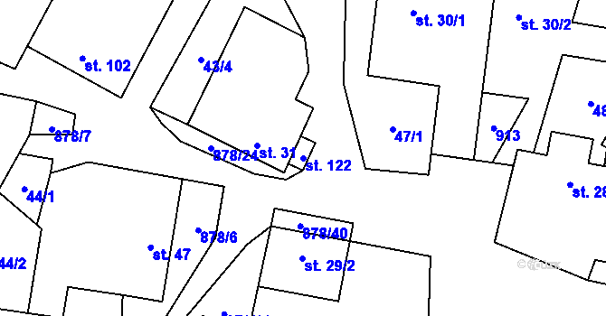 Parcela st. 122 v KÚ Opatov u Jihlavy, Katastrální mapa