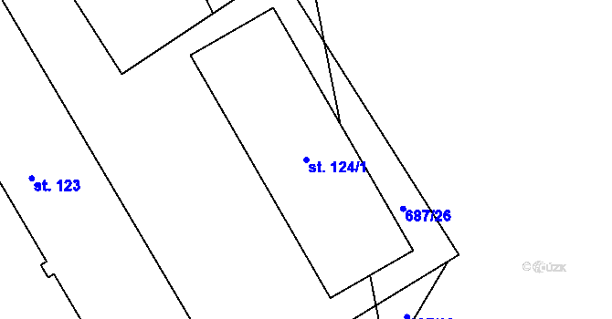 Parcela st. 124/1 v KÚ Opatov u Jihlavy, Katastrální mapa
