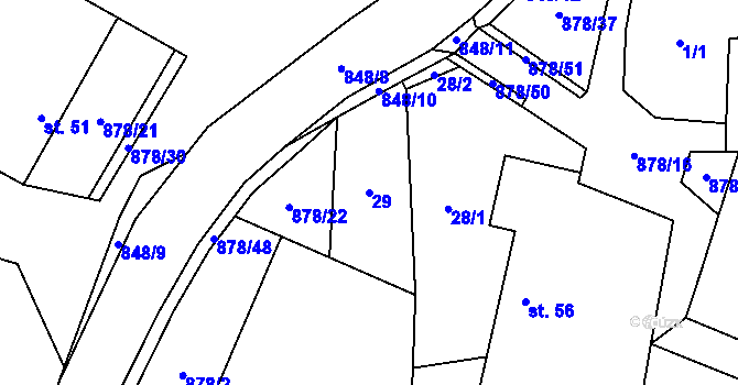 Parcela st. 29 v KÚ Opatov u Jihlavy, Katastrální mapa