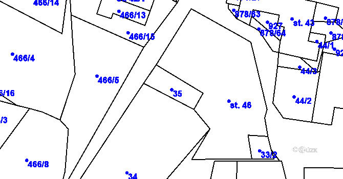 Parcela st. 35 v KÚ Opatov u Jihlavy, Katastrální mapa