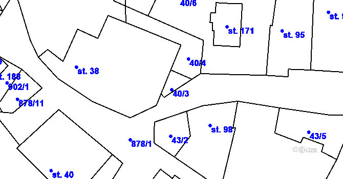 Parcela st. 40/3 v KÚ Opatov u Jihlavy, Katastrální mapa