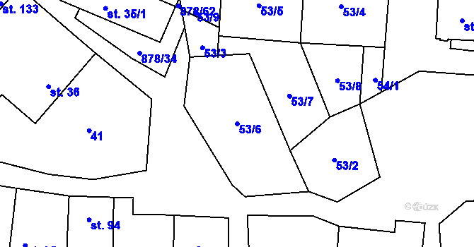 Parcela st. 53/6 v KÚ Opatov u Jihlavy, Katastrální mapa