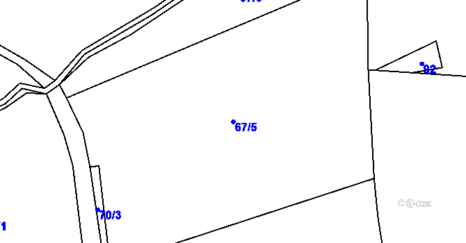 Parcela st. 67/5 v KÚ Opatov u Jihlavy, Katastrální mapa