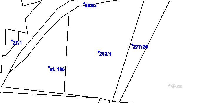 Parcela st. 253/1 v KÚ Opatov u Jihlavy, Katastrální mapa