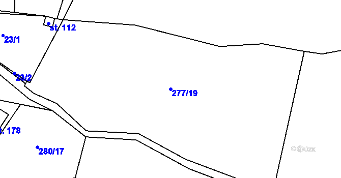 Parcela st. 277/19 v KÚ Opatov u Jihlavy, Katastrální mapa