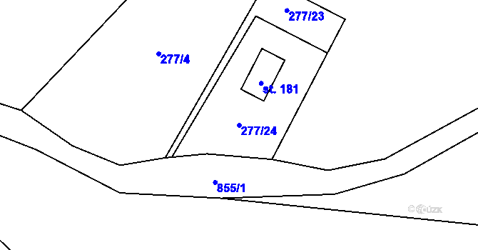 Parcela st. 277/24 v KÚ Opatov u Jihlavy, Katastrální mapa