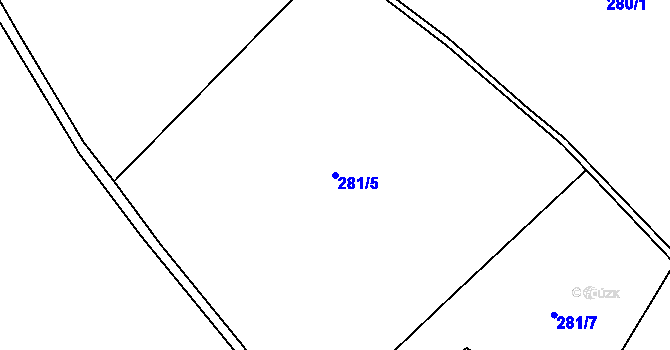 Parcela st. 281/5 v KÚ Opatov u Jihlavy, Katastrální mapa