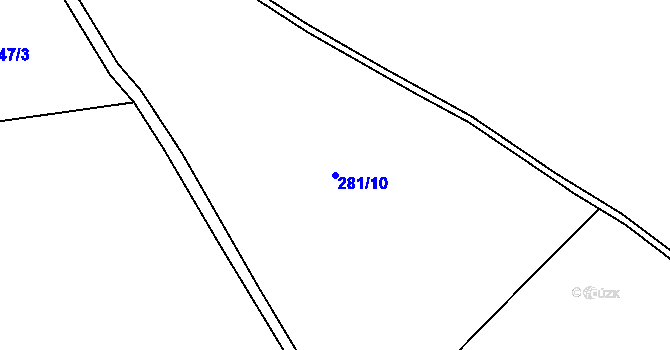 Parcela st. 281/10 v KÚ Opatov u Jihlavy, Katastrální mapa