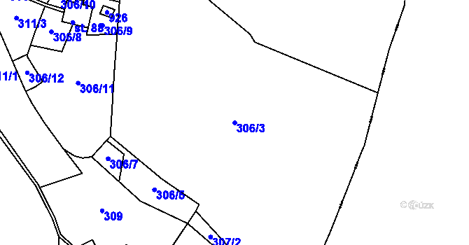 Parcela st. 306/3 v KÚ Opatov u Jihlavy, Katastrální mapa