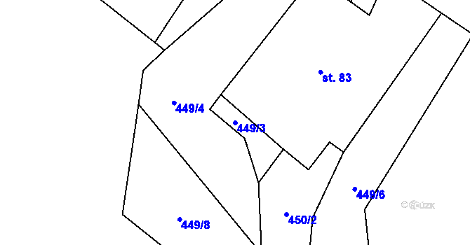 Parcela st. 449/3 v KÚ Opatov u Jihlavy, Katastrální mapa