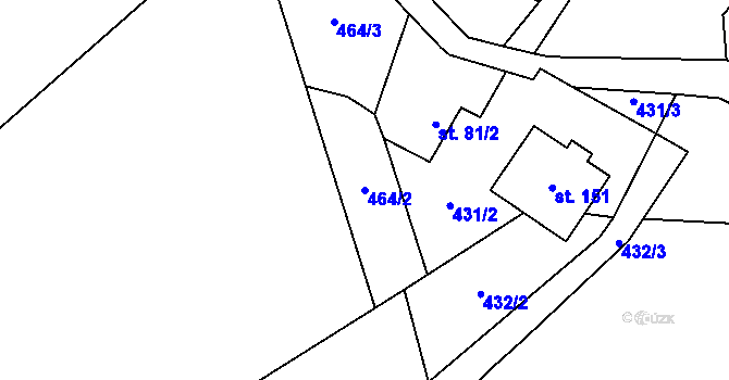 Parcela st. 464/2 v KÚ Opatov u Jihlavy, Katastrální mapa
