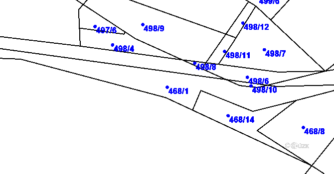 Parcela st. 468/1 v KÚ Opatov u Jihlavy, Katastrální mapa