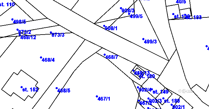 Parcela st. 468/7 v KÚ Opatov u Jihlavy, Katastrální mapa