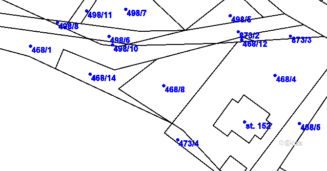 Parcela st. 468/8 v KÚ Opatov u Jihlavy, Katastrální mapa