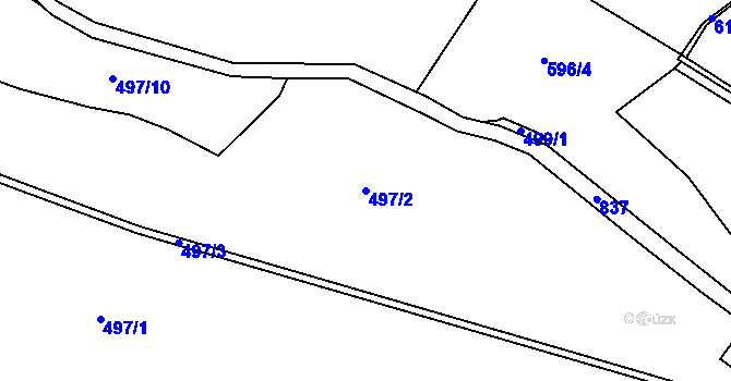 Parcela st. 497/2 v KÚ Opatov u Jihlavy, Katastrální mapa