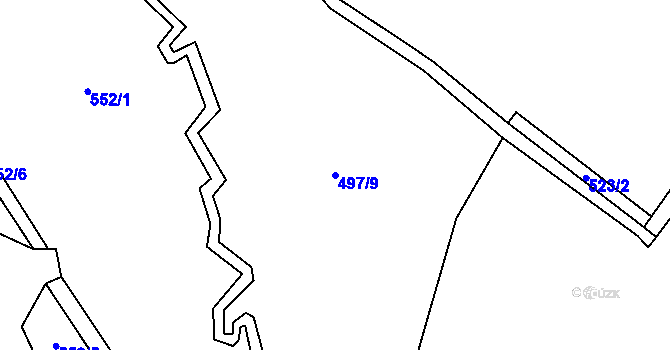 Parcela st. 497/9 v KÚ Opatov u Jihlavy, Katastrální mapa