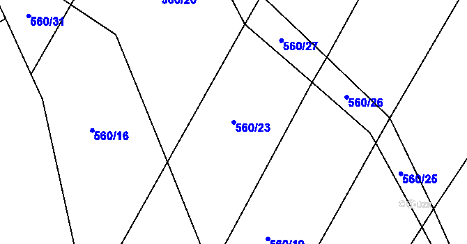 Parcela st. 560/23 v KÚ Opatov u Jihlavy, Katastrální mapa