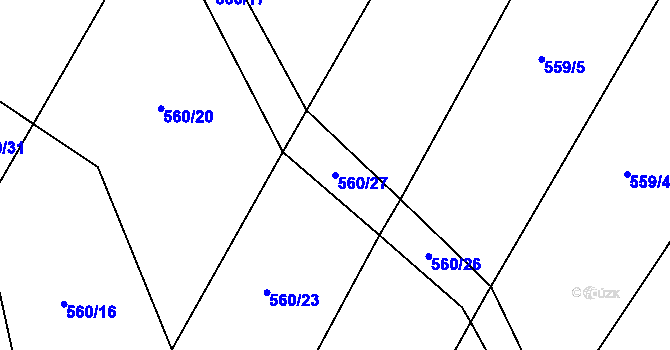 Parcela st. 560/27 v KÚ Opatov u Jihlavy, Katastrální mapa