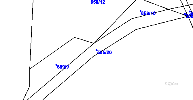 Parcela st. 565/20 v KÚ Opatov u Jihlavy, Katastrální mapa