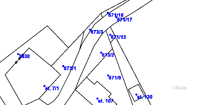 Parcela st. 673/2 v KÚ Opatov u Jihlavy, Katastrální mapa