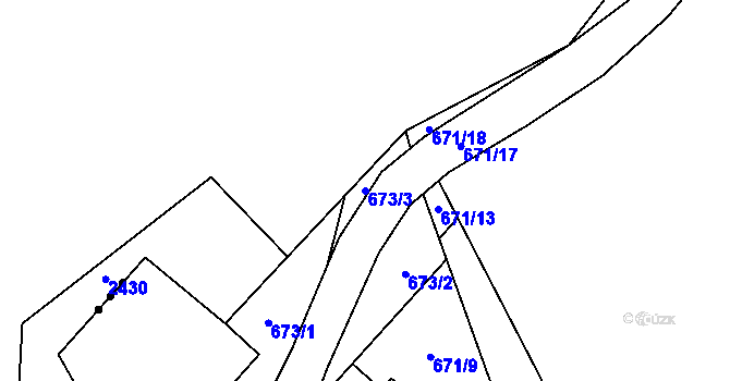Parcela st. 673/3 v KÚ Opatov u Jihlavy, Katastrální mapa
