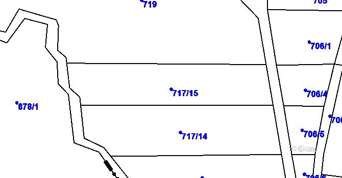 Parcela st. 717/15 v KÚ Opatov u Jihlavy, Katastrální mapa