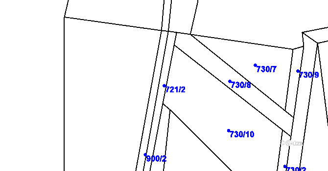 Parcela st. 721/2 v KÚ Opatov u Jihlavy, Katastrální mapa