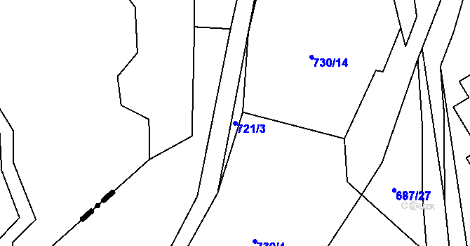 Parcela st. 721/3 v KÚ Opatov u Jihlavy, Katastrální mapa