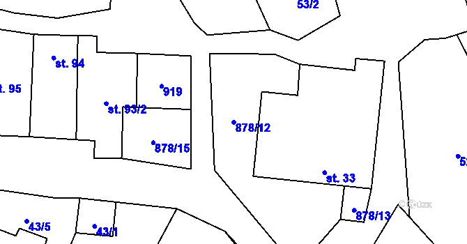Parcela st. 878/12 v KÚ Opatov u Jihlavy, Katastrální mapa