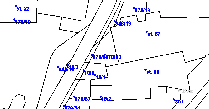Parcela st. 878/18 v KÚ Opatov u Jihlavy, Katastrální mapa