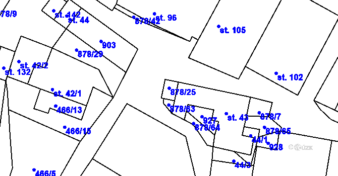 Parcela st. 878/25 v KÚ Opatov u Jihlavy, Katastrální mapa