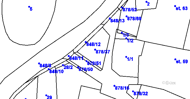 Parcela st. 878/37 v KÚ Opatov u Jihlavy, Katastrální mapa
